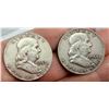 Image 1 : BEN FRANKLIN SILVER HALF DOLLARS - 1957, 1958D