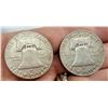 Image 2 : BEN FRANKLIN SILVER HALF DOLLARS - 1957, 1958D