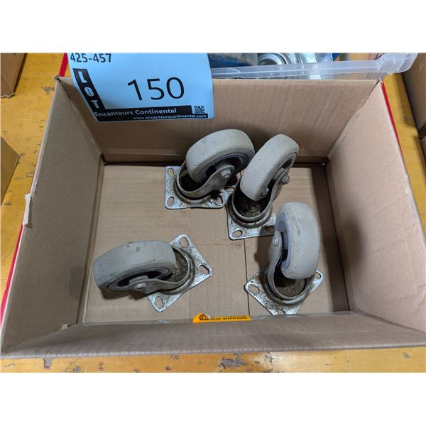 LOT DE 4 ROUES PIVOTANTES 3-1/2"