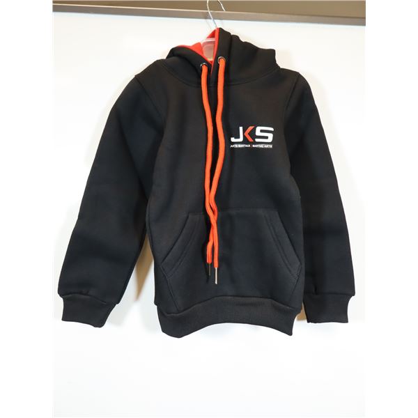 LOT DE 9 CHANDAILS KANGOUROU (HOODIE) DENSE JERSEY POUR ENFANTS LOGO JKS/TEAM MMA NOIR/ROUGE GR YXS