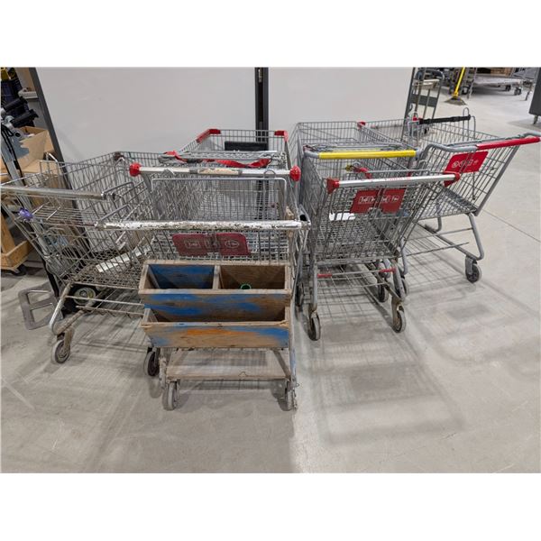LOT DE 6 CHARIOTS D'ÉPICERIE ASST