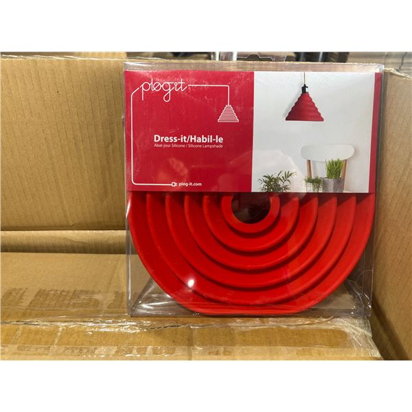 LOT DE +/-288 ABAT-JOURS DE LUMIÈRE SUSPENDU PLOG-IT #DR001 RED SILICON 9"x6.5"