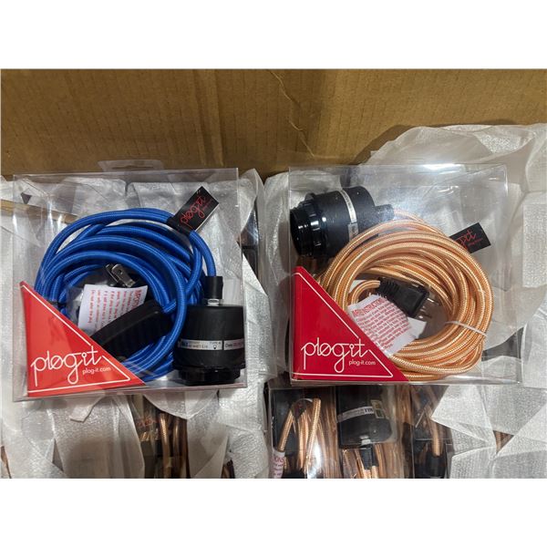 LOT DE 120 SOCLES AVEC FILS PLOG-IT -(80- BLEU, 40-ROSE)