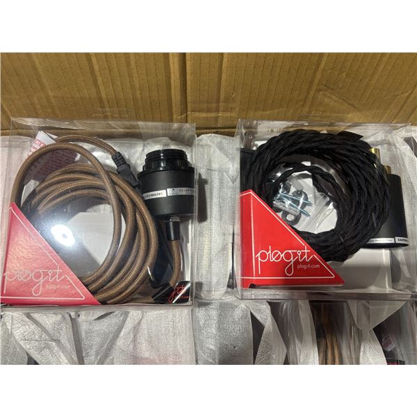 LOT DE 120 SOCLES AVEC FILS PLOG-IT -(80-NOIR, 40-BRUN)