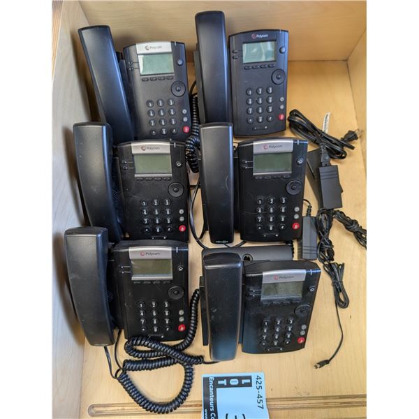 LOT: 6 TÉLÉPHONES VOIP POLYCOM MODELES ASST