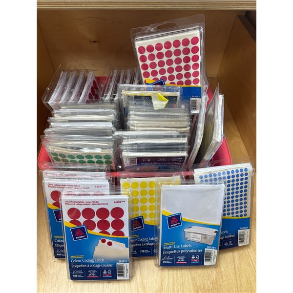 LOT DE 40+ PKG D'ÉTIQUETTES À CODAGE ASST