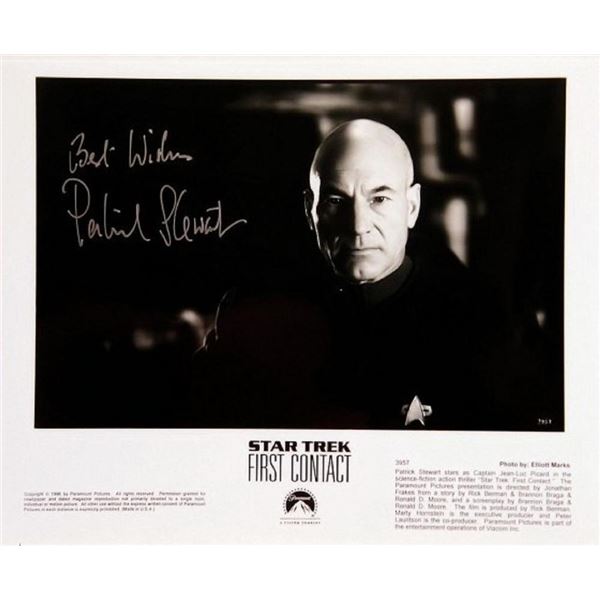Star Trek Patrick Stewart signed promo photo