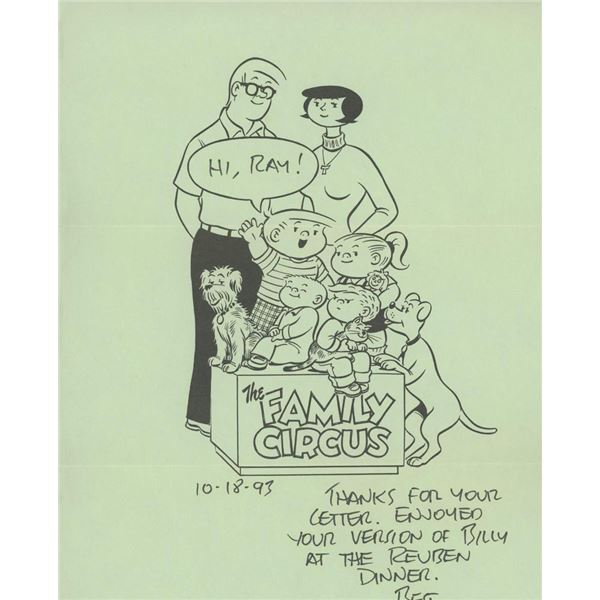 Cartoonist Bil Keane signed flyer