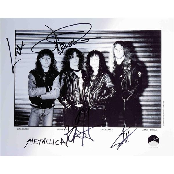 Metallica band signed promo photo