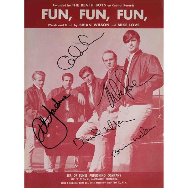 The Beach Boys Fun, Fun, Fun Signed Sheet Music