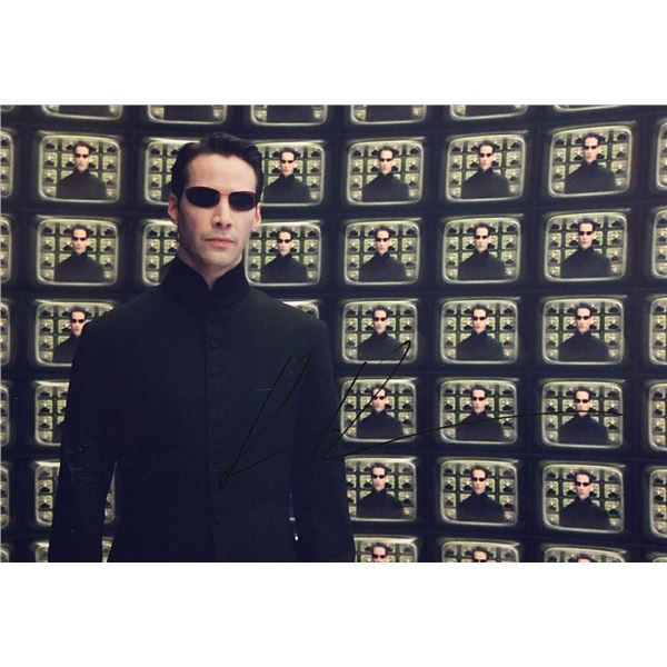 The Matrix Keanu Reeves facsimile signed movie photo
