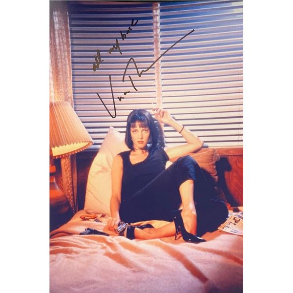 Pulp Fiction Uma Thurman facsimile signed movie photo