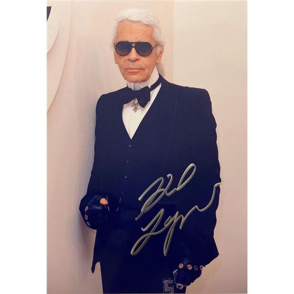 Karl Lagerfeld facsimile signed  photo