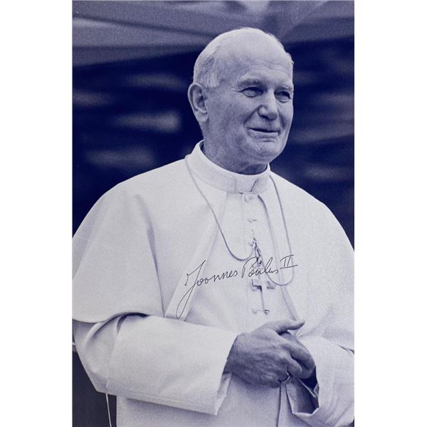 Pope John Paul II facsimile signed  photo