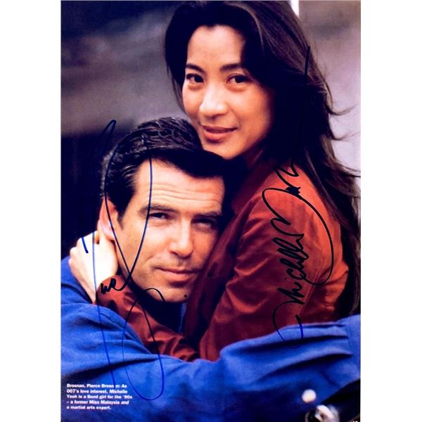 Tomorrow Never Dies Pierce Brosnan and Michelle Yeoh facsimile signed  movie photo