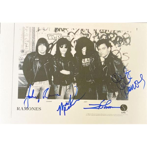The Ramones facsimile signed  photo