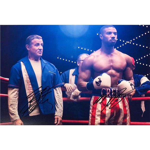 Creed II Sylvester Stallone and Michael B. Jordan facsimile signed movie photo