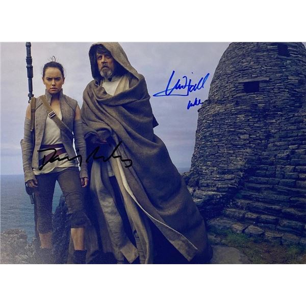 Star Wars Daisy Ridley and Mark Hamill facsimile signed  movie photo