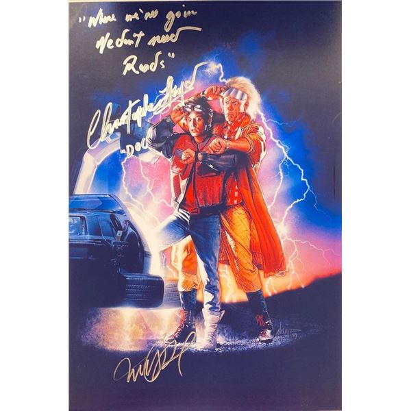 Back to the Future Michael J. Fox and Christopher Lloyd facsimile signed  photo