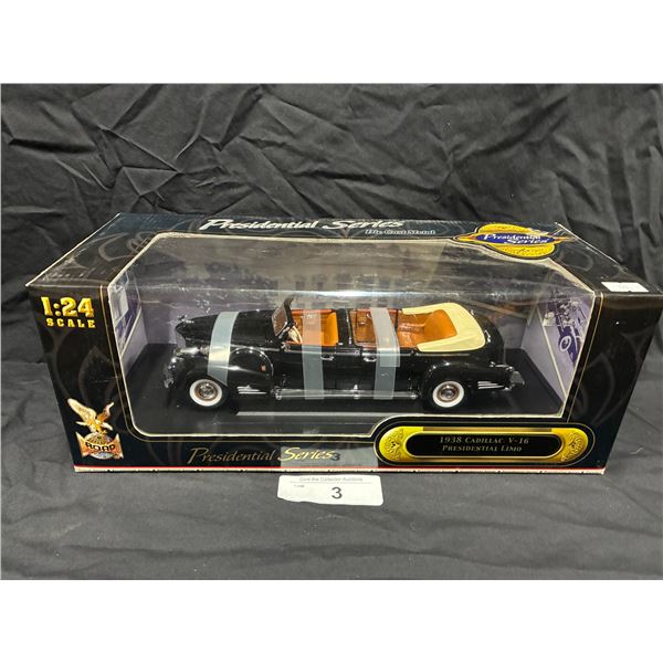 Presidential Series die cast 1938 Cadillac V-16 Presidential Limo die cast 1:24 scale NIB