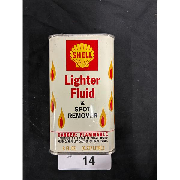 1960s Shell lighter fluid tin, empty, 5" tall