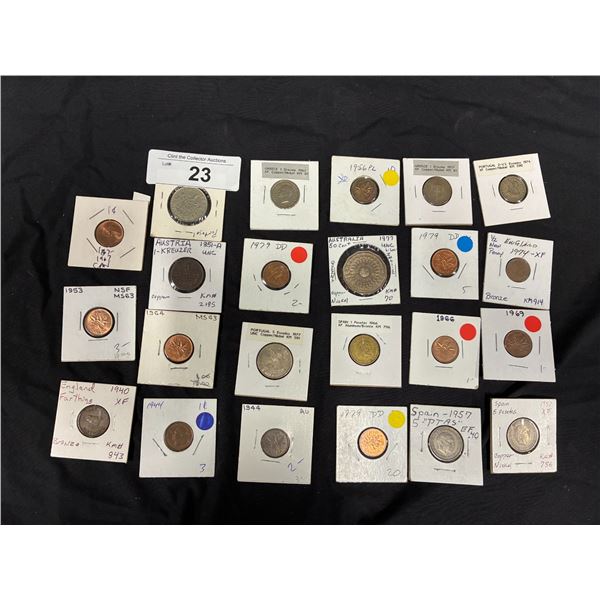 Approximately 20 vintage collector coins