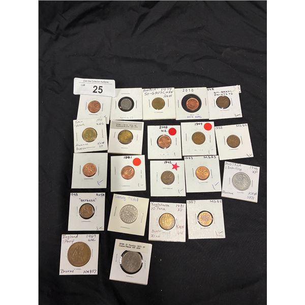 Approximately 20 vintage collector coins