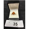 Image 1 : Beautiful silver ring with orange gem, size 6 ring w/box
