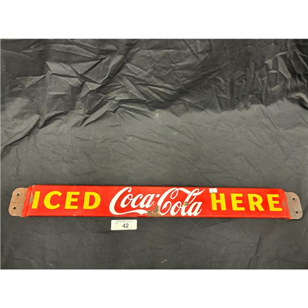 Vintage porcelain Coca-Cola door push bar approx 30"