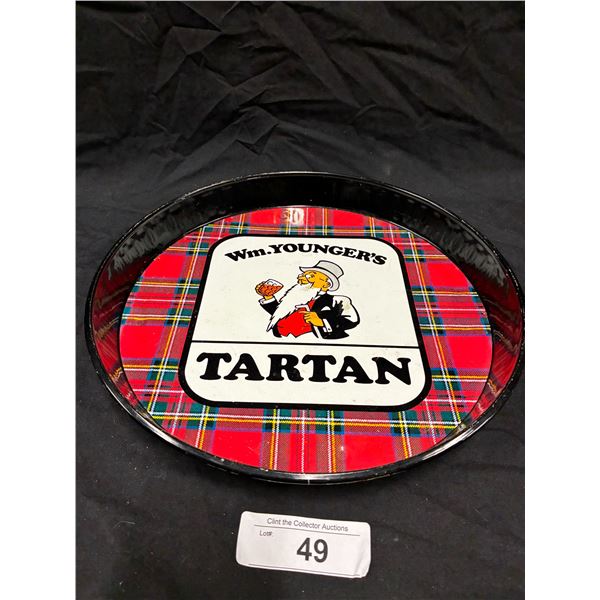 1960s W.M. Youngsters Tartan Beer metal serving tray 12" dia