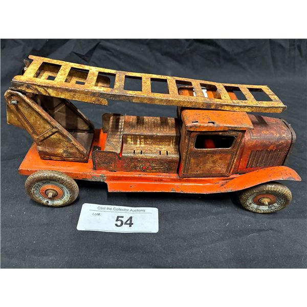 Early 1920s Dunlop tin fire truck, 9" long