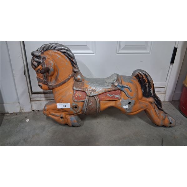 Aluminum carousel horse, 29" long