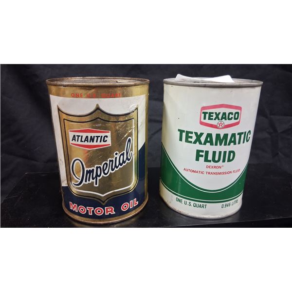 Pair of vintage oil cans