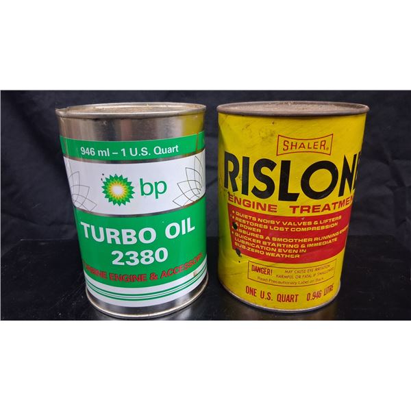 Pair of vintage oil cans