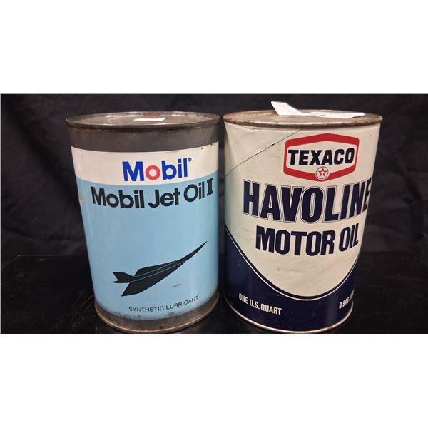 Pair of vintage oil cans