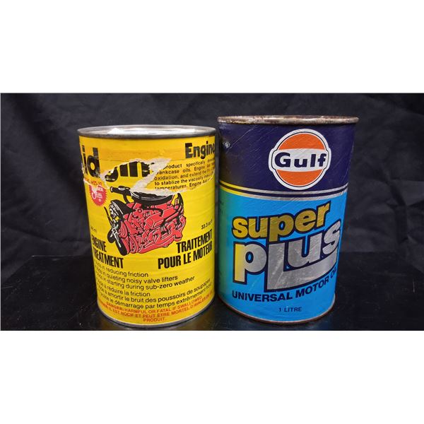 Pair of vintage oil cans