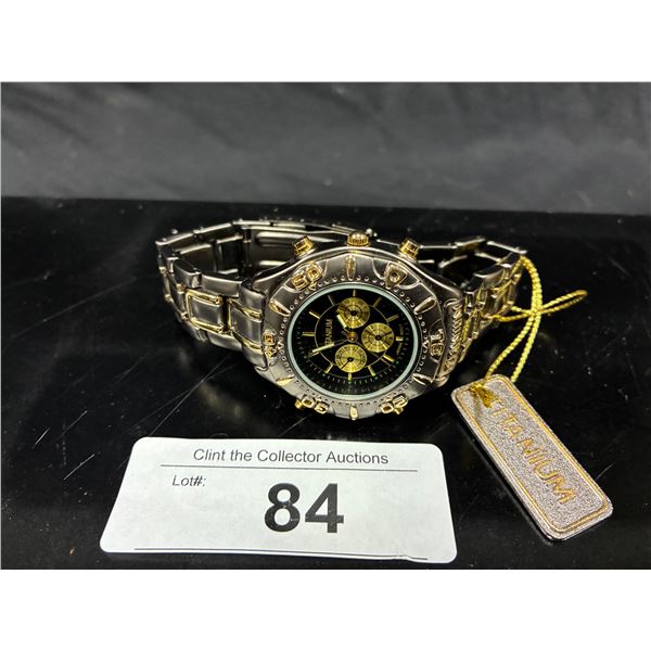 New with hang tag Titanium brand Chrono watch, made in Japan, with box, high quality