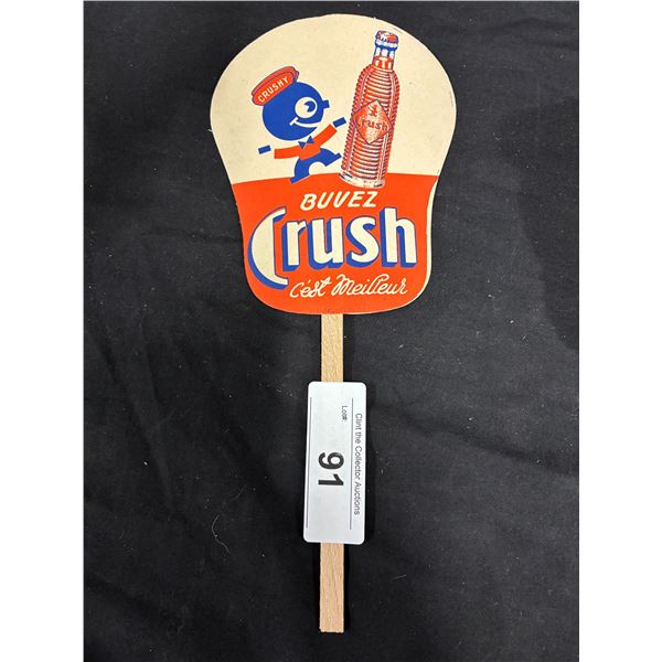 NOS 1940s hand fan, nice graphics both sides