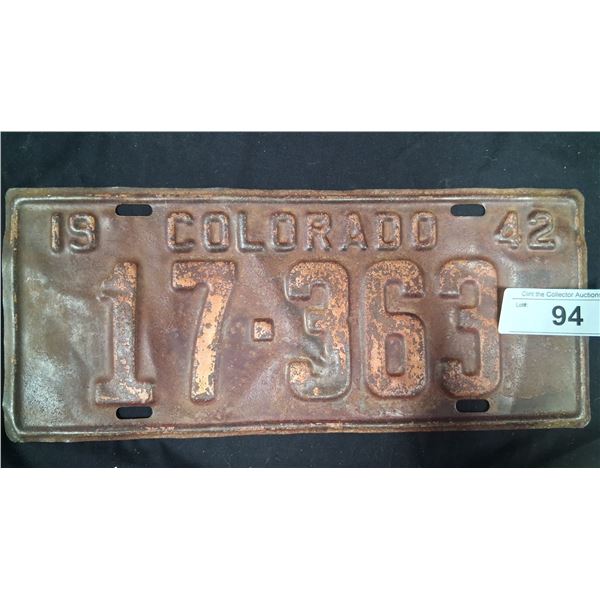 1942 Colorado license plate