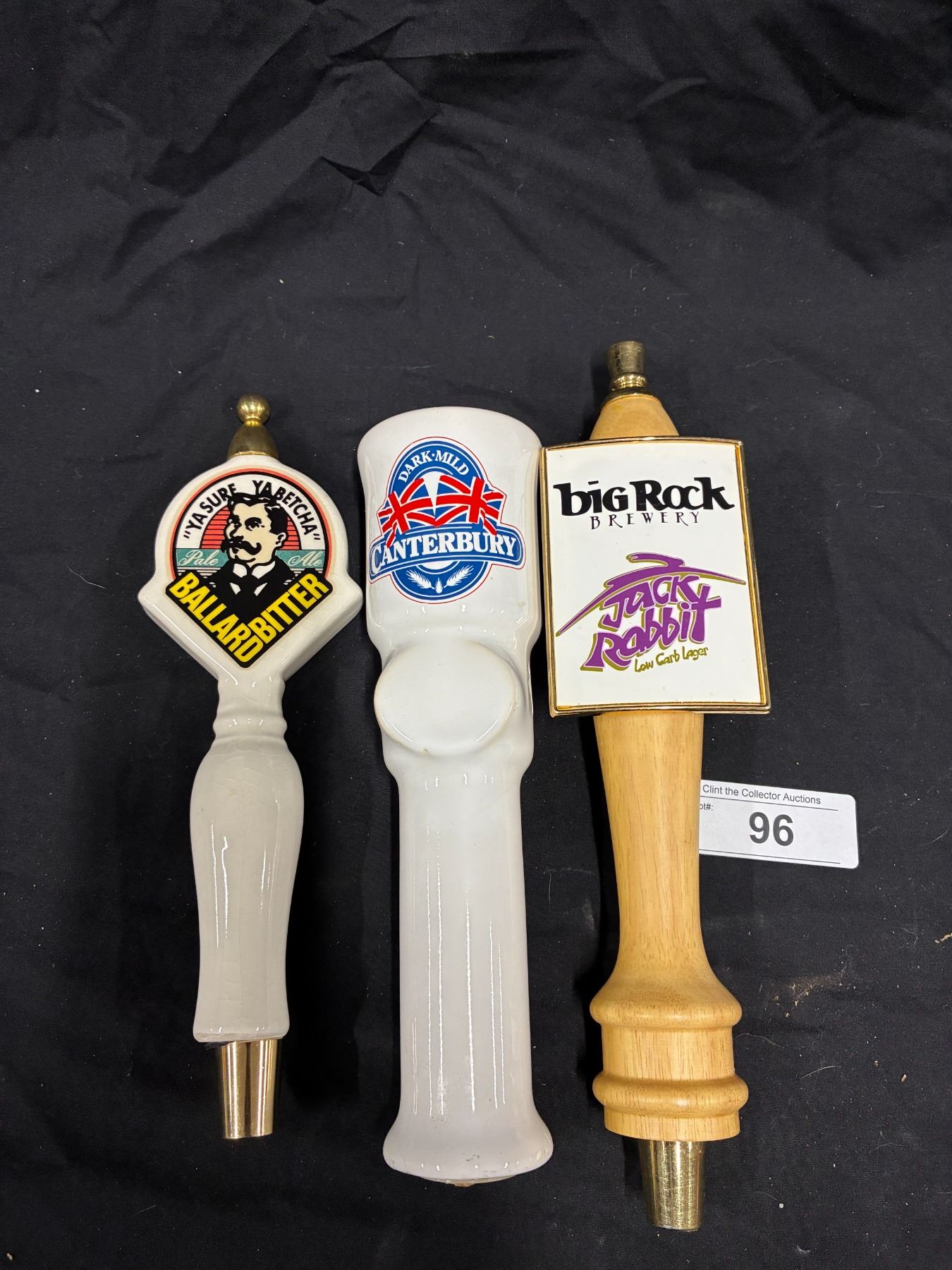 3 large beer tap handles, Canterburry, Big Rock, Ballard