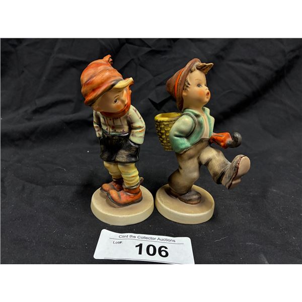 2 vintage Hummel porcelain figures approx 5" ea