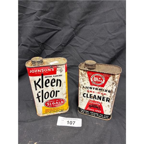 2 vintage wax tins