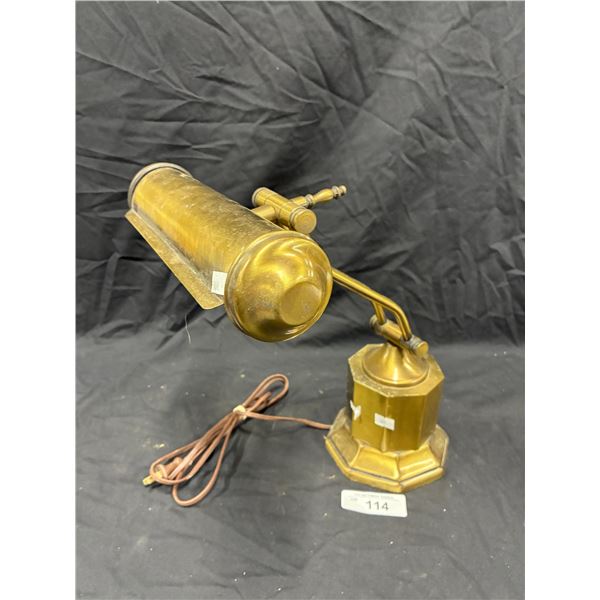 Vintage brass desk lamp approx 17" tall