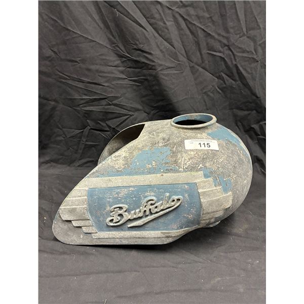 Super cool vintage Buffalo tank cover, aluminum 18" long