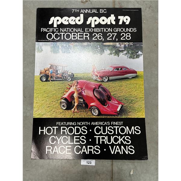 NOS 1979 Speed Sport Vancouver PNE cardboard 30"x21.5"
