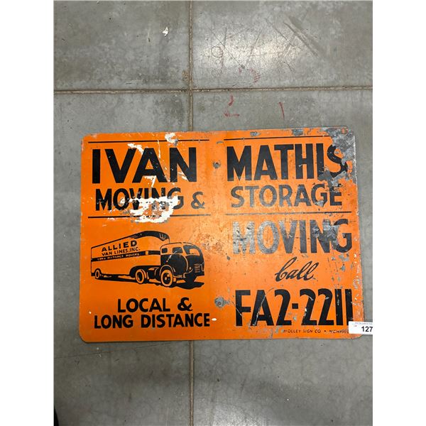 Vintage Allied Van Lines truck sign 24"x18"