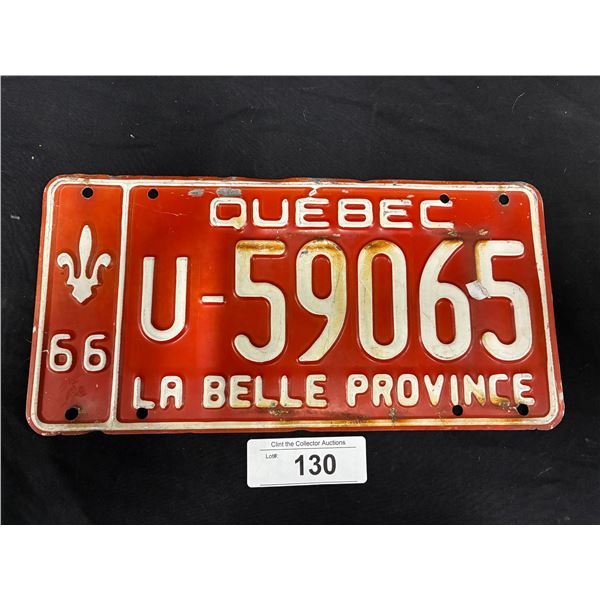 1966 Quebec license plate