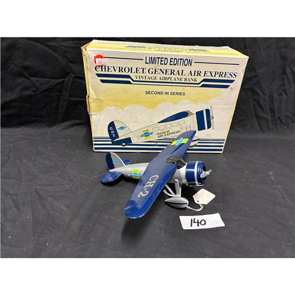 NIB die cast Chevrolet General air express airplane bank