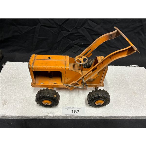 Vintage pressed steel tractor 12" long