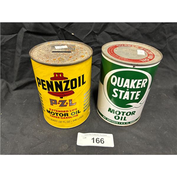 2 quart cans Quakerstate & Pennzoil